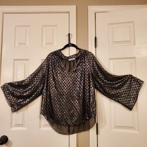 EUC Cool Gunmetal Metallic Blouse